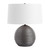 Ribbed Texture Ceramic Table Lamp with White Drum Shade - 22" - Gray - IMAGE 4