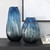 Ombre Swirl Glass Vases - 15" - Blue and Black - Set of 2 - IMAGE 2
