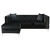 Tufted Velvet Sectional Sofa with Throw Pillows - 87" - Black - IMAGE 1