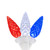 Patriotic LED C6 Faceted Christmas Lights - Red, White and Blue - 16.5' White Wire - 50ct - IMAGE 1