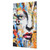 Hand Painted Frameless Woman's Face Rectangular Wall Art - 60" x 36" - Blue and Orange - IMAGE 3