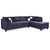 Reversible Microsuede 4-Seater Sectional Sofa with Throw Pillows - 111" - Black - IMAGE 2