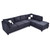 Reversible Microsuede 4-Seater Sectional Sofa with Throw Pillows - 111" - Black - IMAGE 3