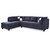 Reversible Microsuede 4-Seater Sectional Sofa with Throw Pillows - 111" - Black - IMAGE 5