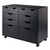 Mobile Storage Cabinet Set with Bins and Drawers - 32" - Black - IMAGE 1