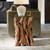 Teak Wood End Table with Glass Top - 24" - IMAGE 3