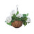 Artificial Hydrangea Floral Hanging Basket - 9.25" - White - IMAGE 2