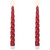 LED Flickering Taper Flameless Swirled Christmas Candles - 9.5" - Red - Set of 2 - IMAGE 2