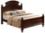 Queen Curved Wooden Panel Bed - 89" - Dark Brown - IMAGE 1