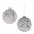 Glittered Finish Glass Christmas Ball Ornaments - 4" (101.6mm) - Silver - 6ct - IMAGE 1