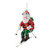 Santa Claus on Skis Glass Christmas Ornaments - 4.5" - Red and Green - 6ct - IMAGE 1