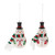Frosted Glass Snowman Christmas Ornaments - 4.5" - Red and Green - 6ct - IMAGE 2