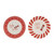 Ceramic Santa Candy Dessert Plates - 8" - Red and White - Set of 4 - IMAGE 1