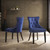 Tufted Back Upholstered Dining Chair with Tapered Legs - 35" - Navy Blue - Set of 2 - IMAGE 1