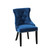Tufted Back Upholstered Dining Chair with Tapered Legs - 35" - Navy Blue - Set of 2