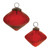 Ribbed Glass Diamond-Shaped Christmas Ornaments - 3.5" - Red - 12ct - IMAGE 1