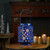 Snowflake Punched Metal Candle Lantern - 9.75" - Blue - IMAGE 1