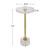 Crystal Top Drink Table with Ribbed Base - 23.75" - Clear and Gold - IMAGE 3