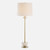 Buffet Lamp with Two Travertine Half Spheres - 36.5" - Brass Finish - IMAGE 1