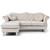 Tufted Velvet Chesterfield Sectional Sofa with Throw Pillows - 81" - Cream - IMAGE 1