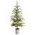5.5’ Pre-Lit Artificial Pine Christmas Potted Tree, Clear LED Lights - IMAGE 1