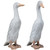 17.25" Set of 2 Ducks Outdoor Garden Statues - Weathered Green Finish