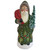 8" Vibrant Unique Santa Green Coat with Tree Schaller Paper Mache Candy Container - IMAGE 1