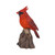6.5" Motion Activated Singing Cardinal Standing on Stump Outdoor Garden Statue - IMAGE 3
