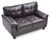 Flared Arm Faux Leather Tufted Straight Sofa - 57" - Brown - IMAGE 3