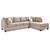 Reversible Microsuede 4-Seater Sectional Sofa with Throw Pillows - 111" - Brown - IMAGE 2