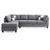 Reversible Microsuede 4-Seater Sectional Sofa with Throw Pillows - 111" - Gray - IMAGE 1