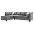 Reversible Microsuede 4-Seater Sectional Sofa with Throw Pillows - 111" - Gray - IMAGE 2