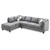 Reversible Microsuede 4-Seater Sectional Sofa with Throw Pillows - 111" - Gray - IMAGE 3