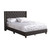 Full Nailhead and Button Tufted Upholstered Panel Bed - 80" - Black - IMAGE 1