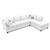 Reversible Faux Leather 4-Seater Sectional Sofa with Throw Pillows - 111" - White - IMAGE 3