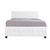 Full Button Faux Leather Panel Bed - 83" - White - IMAGE 1