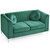 Velvet Microsuede Channel Tufted Loveseat with Throw Pillows - 65" - Green - IMAGE 3