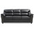 Flared Arm Faux Leather Straight Sofa with Nailhead Trim - 82" - Black - IMAGE 1