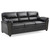 Flared Arm Faux Leather Straight Sofa with Nailhead Trim - 82" - Black - IMAGE 2