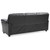 Flared Arm Faux Leather Straight Sofa with Nailhead Trim - 82" - Black - IMAGE 4