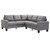Tufted Faux Leather L Shape Sectional Sofa - 82" - Gray - IMAGE 1