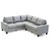 Tufted Faux Leather L Shape Sectional Sofa - 82" - Gray - IMAGE 2