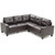 Tufted Faux Leather L Shape Sectional Sofa - 82" - Dark Brown - IMAGE 2