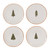 Ceramic Pine Tree Christmas Display Plates - 7.25" - Green and White - Set of 4 - IMAGE 1