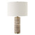 Travertine Table Lamp with Round Shade - 23.25" - Antique Brass - IMAGE 4