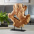 Teak Wood Sculpture with Stand - 22.75" - Brown - IMAGE 2