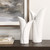 Rippled Edge Ceramic Leaf Vases - 15" - White - Set of 2 - IMAGE 3