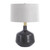 Mottled Gloss Ceramic Table Lamp with Drum Shade - 25.75" - Matte Black - IMAGE 1