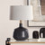 Mottled Gloss Ceramic Table Lamp with Drum Shade - 25.75" - Matte Black - IMAGE 2