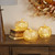 LED Lighted Glass Pumpkins Fall Decorations - 6" - Set of 3 - IMAGE 1
